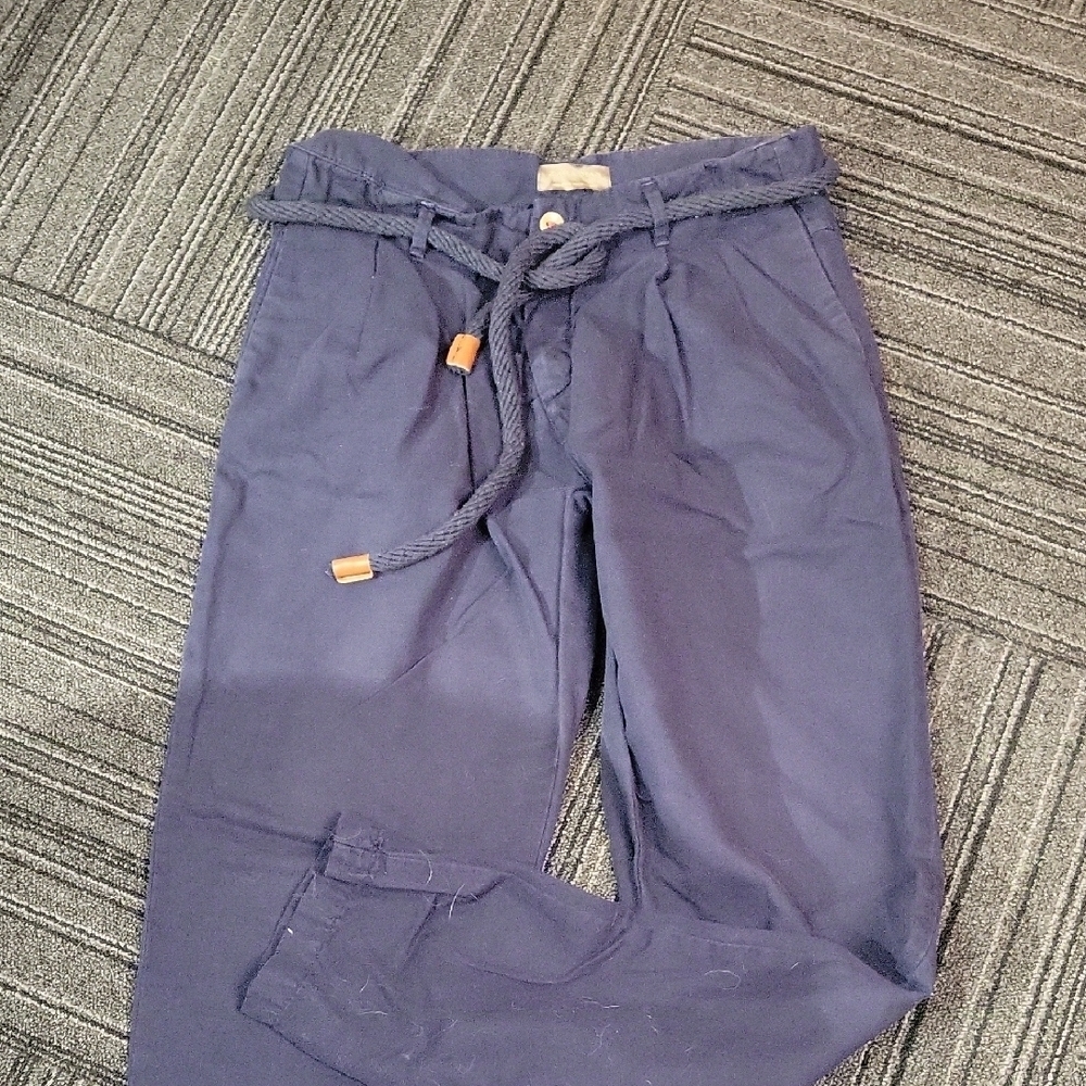 Zara Men's Blue Chinos with Rope Belt Size 32